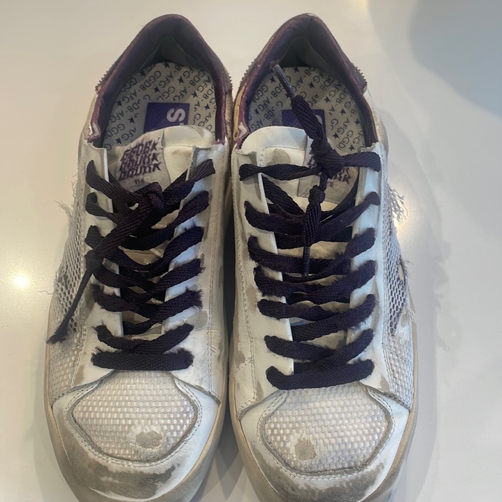 Golden goose purple stardan sneakers. Like new.